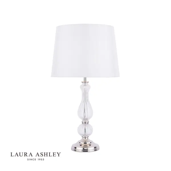 Bradshaw Nickel & Glass Table Lamp C/W Shade