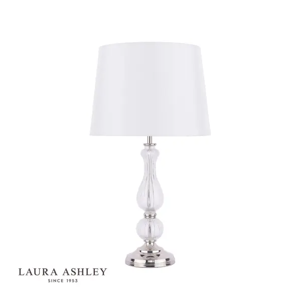 Bradshaw Nickel & Glass Table Lamp C/W Shade