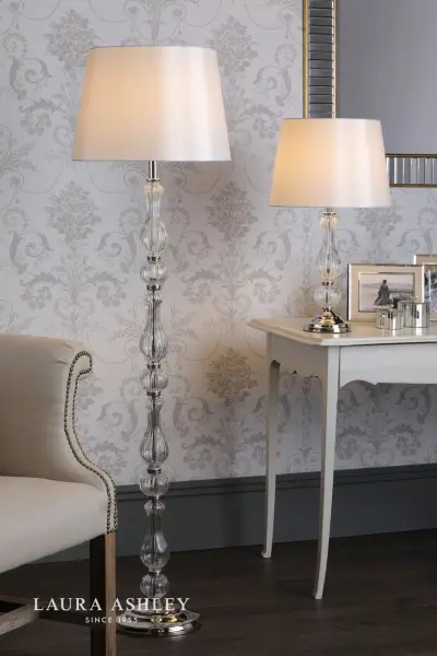 Bradshaw Nickel & Glass Table Lamp C/W Shade