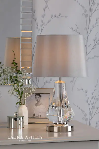 Humby Polished Nickel Touch Table Lamp C/W Shade