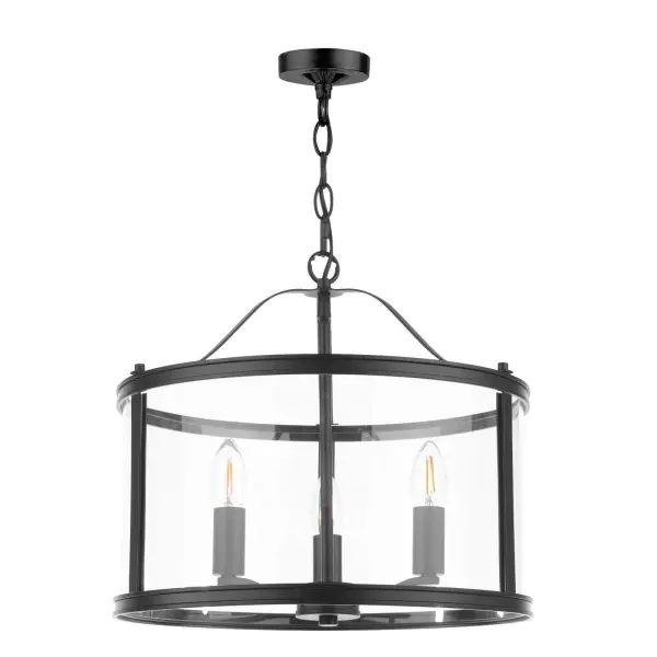 Harrington 3 Light Matt Black Pendant