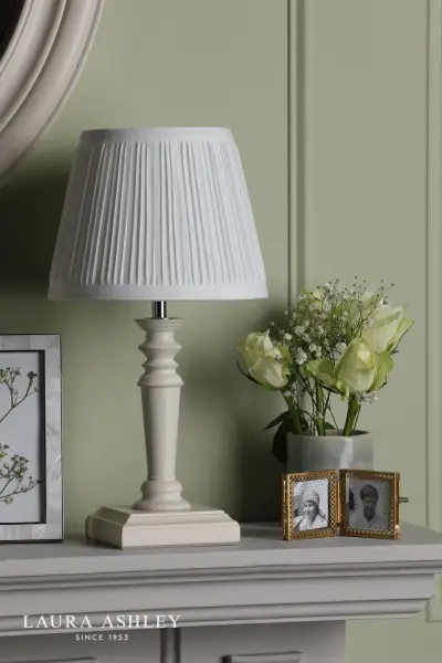 Tate Twin Pack Distressed Wood Table Lamp C/W Shade