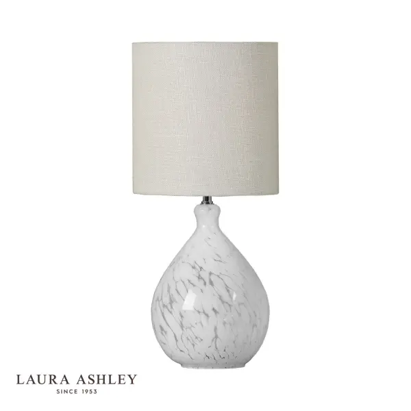 Confetti White Glass Table Lamp C/W Shade