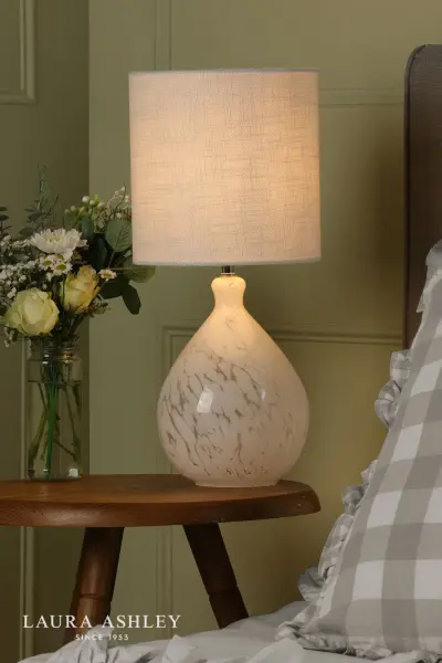 Confetti White Glass Table Lamp C/W Shade