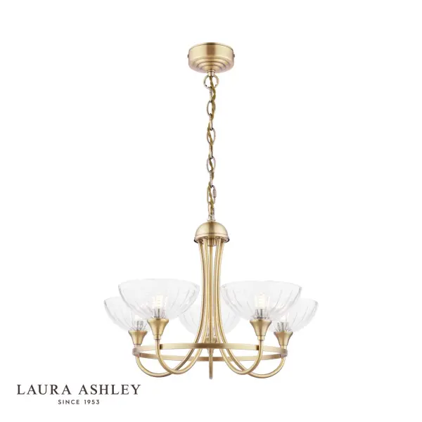 Wellham 5 Light Antique Brass Pendant