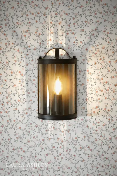 Harrington Wall Light in Matt Black and Glass