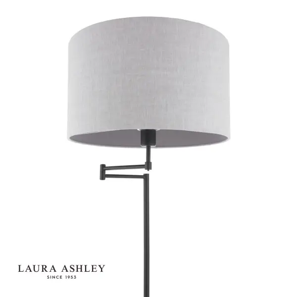 Marlowe Swing Arm Floor Lamp in Matt Black C/W Shade