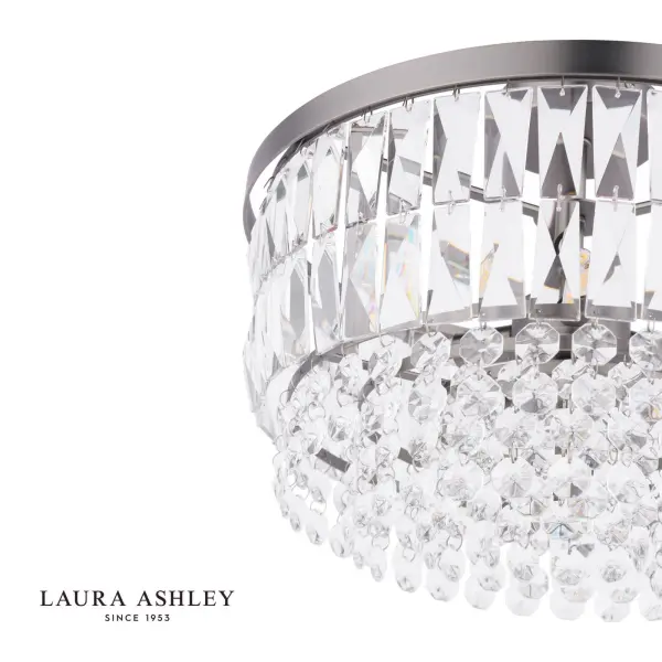Rhosill 3 Light Semi Flush in Aged Pewter