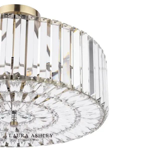 Fernhurst Antique Brass 4 Light Semi Flush Fitting