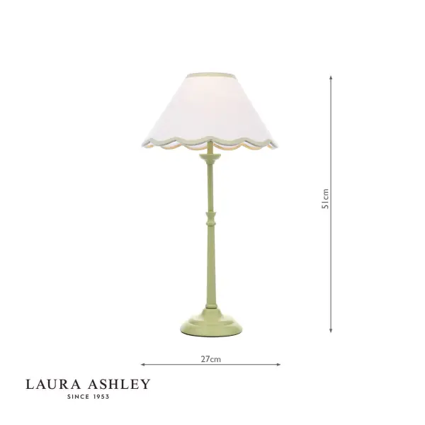 Cordwell Matt Green Table Lamp C/W Shade