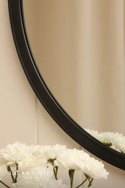 Harrington Mirror Matt Black and Mirror 60cm