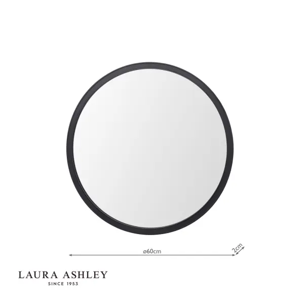 Harrington Mirror Matt Black and Mirror 60cm