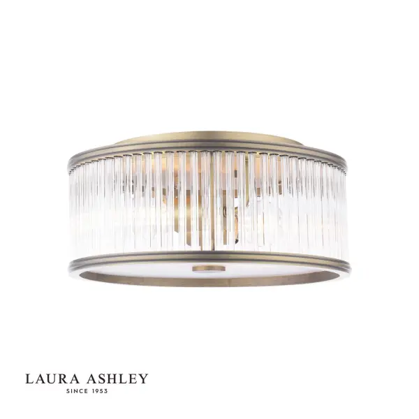 Sutton 2 Light Antique Brass Flush Fitting