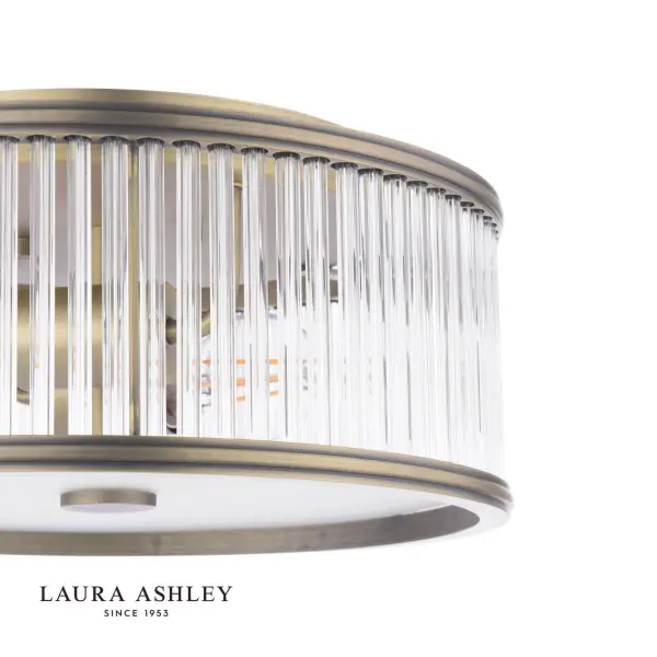 Sutton 2 Light Antique Brass Flush Fitting