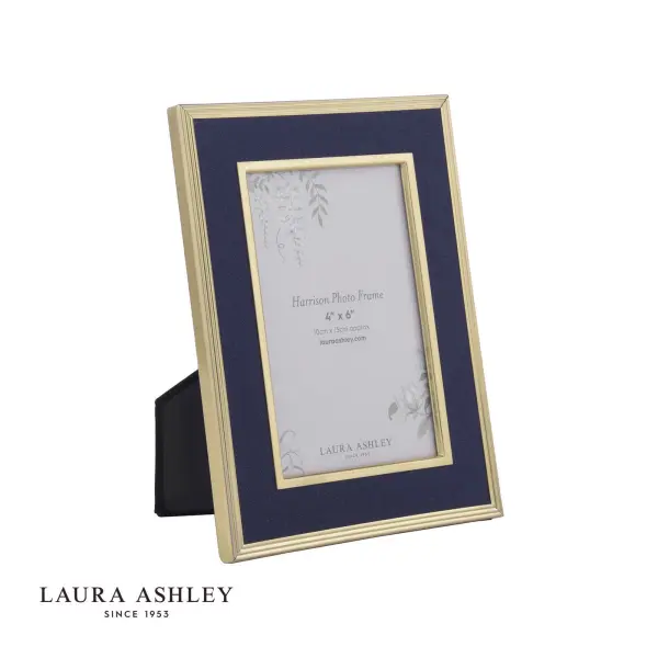 Harrison 4x6 Inch Photo Frame Brushed Brass and Blue