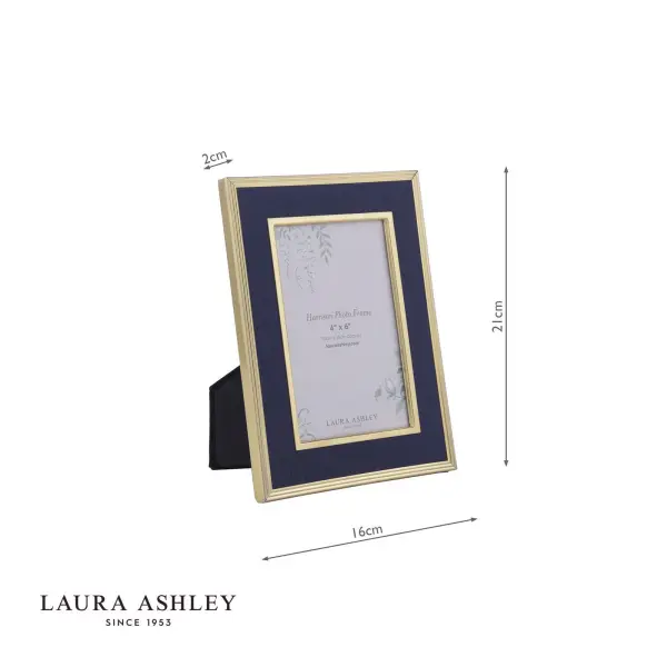 Harrison 4x6 Inch Photo Frame Brushed Brass and Blue