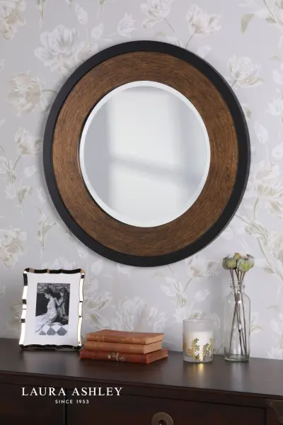 Laura Ashley Cara Round Mottled Bronze Mirror 60cm