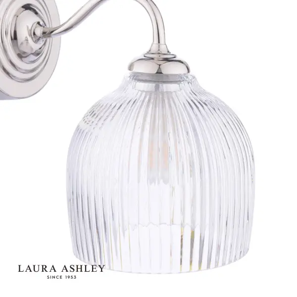 Charissa Polished Chrome & Ribbed Glass Wall Light