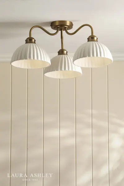 Durford 3 Light Semi-Flush Matt Antique Brass