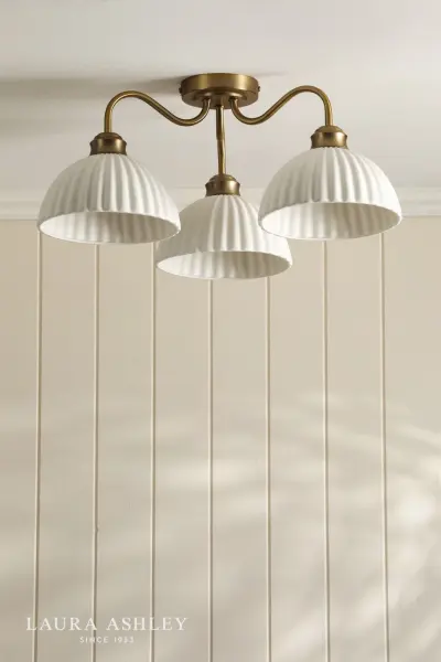 Durford 3 Light Semi-Flush Matt Antique Brass