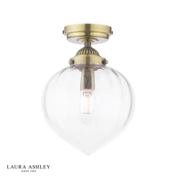 Whitham Antique Brass Bathroom Semi Flush IP44