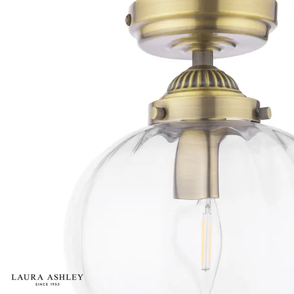 Whitham Antique Brass Bathroom Semi Flush IP44