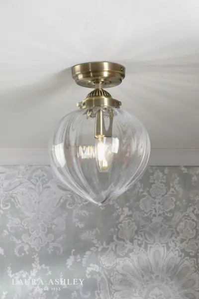 Whitham Antique Brass Bathroom Semi Flush IP44
