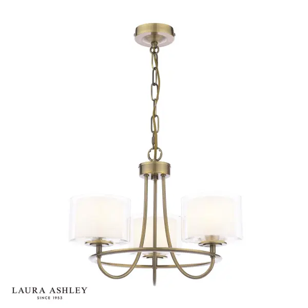 Southwell 3 Light Pendant in Antique Brass & Opal Glass