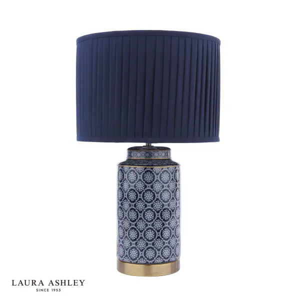 Knipton Antique Brass & Blue Table Lamp C/W Shade