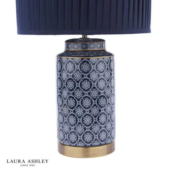 Knipton Antique Brass & Blue Table Lamp C/W Shade