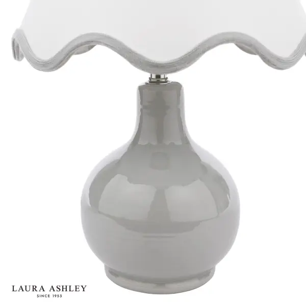 Bramhope Grey Ceramic Table Lamp C/W Shade