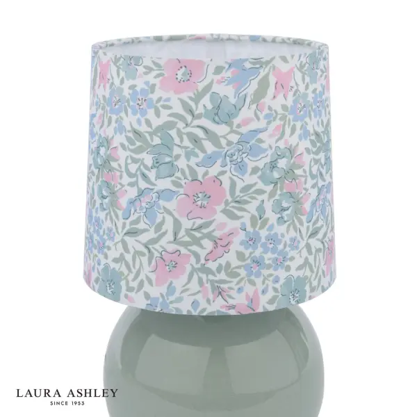 Sherston Green & Blue Table Lamp C/W Patterned Shade