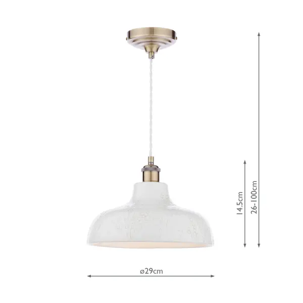 Pussywillow White Ceramic Pendant with Brass Detailing