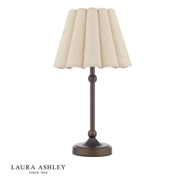 Holwell Antique Bronze Table Lamp C/W Natural Shade