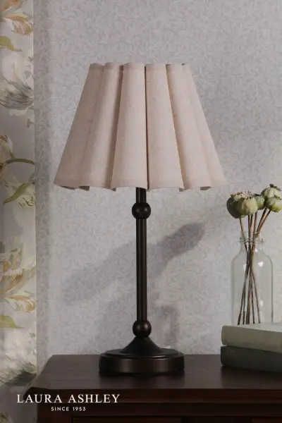Holwell Antique Bronze Table Lamp C/W Natural Shade