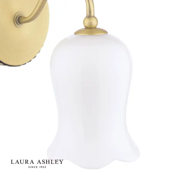 Lidsell Antique Brass Wall Fitting with Opal Glass