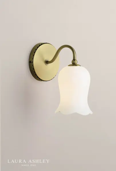 Lidsell Antique Brass Wall Fitting with Opal Glass