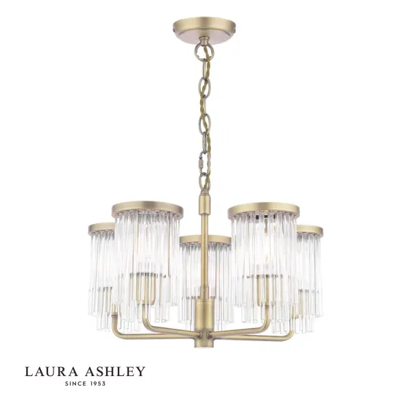 Hilcote 5 Light Antique Brass Ceiling Pendant