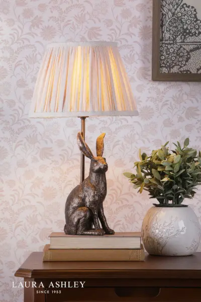 Antique Bronze Hare Table Lamp C/W Shade