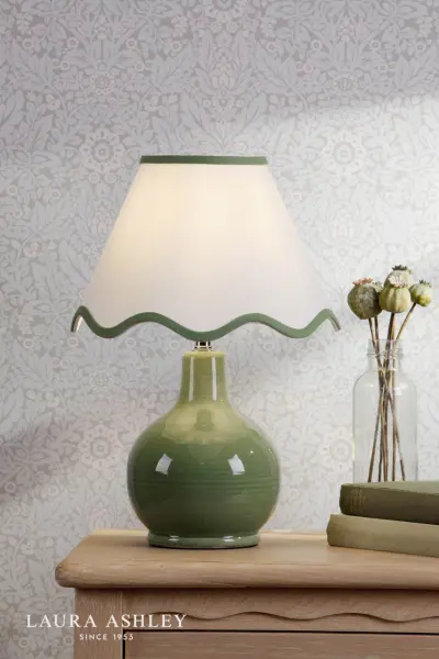 Bramhope Green Ceramic Table Lamp C/W Shade
