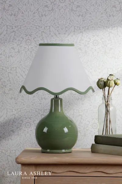 Bramhope Green Ceramic Table Lamp C/W Shade