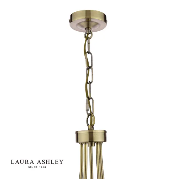 Southwell 5 Light Pendant in Antique Brass & Opal Glass
