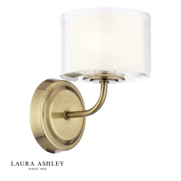 Southwell Antique Brass & Opal Glass Wall Light
