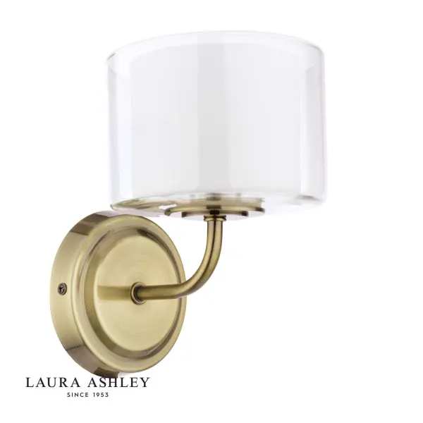 Southwell Antique Brass & Opal Glass Wall Light