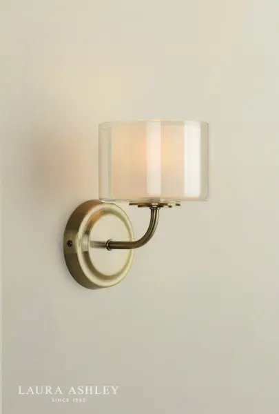 Southwell Antique Brass & Opal Glass Wall Light
