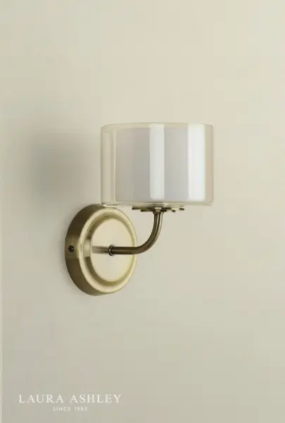 Southwell Antique Brass & Opal Glass Wall Light