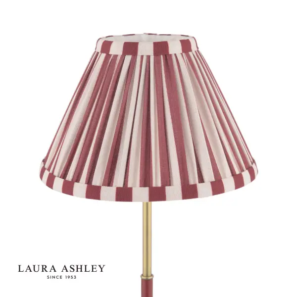 Denwick Antique Brass Table Lamp C/W Red Shade