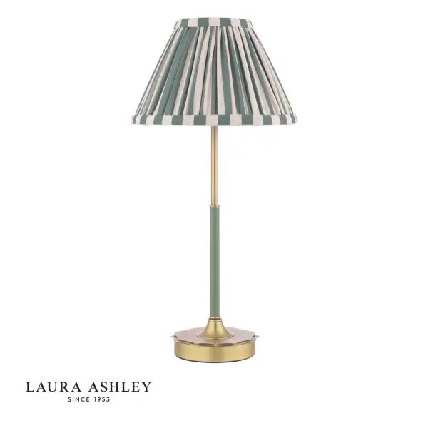 Denwick Antique Brass Table Lamp C/W Green Shade