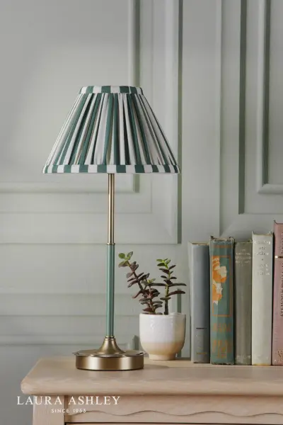 Denwick Antique Brass Table Lamp C/W Green Shade