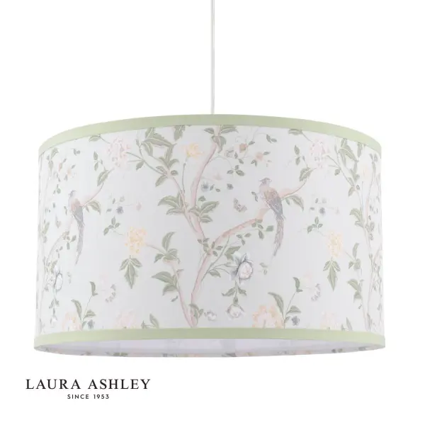 Summer Palace Green Cotton Drum Shade